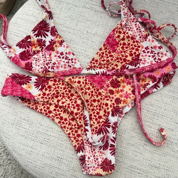Kulani Kinis Pink Sahara Patchwork Bikini - Picture 1 of 4